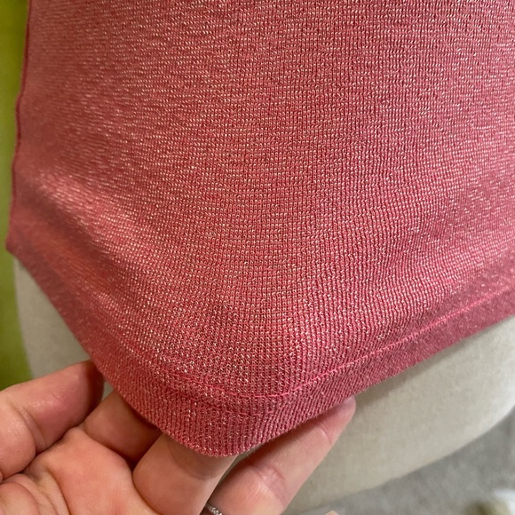 Vintage Bubble Gum Pink Top, Metalic, 1970s Roller Girl 🛼, Disco Queen 🪩 - Picture 9 of 9